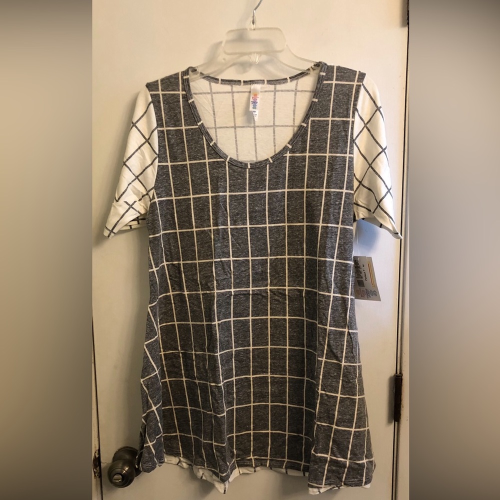 Lularoe Women’s Perfect T Gray & White size M